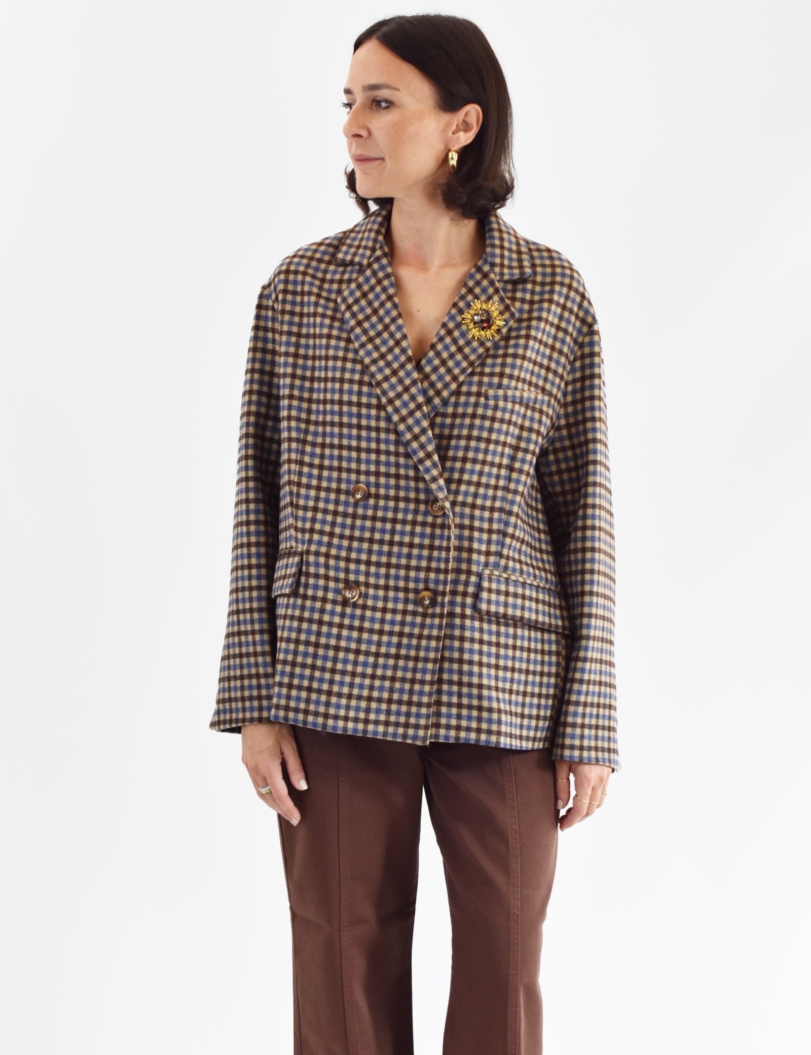 Giacca quadretti oversize