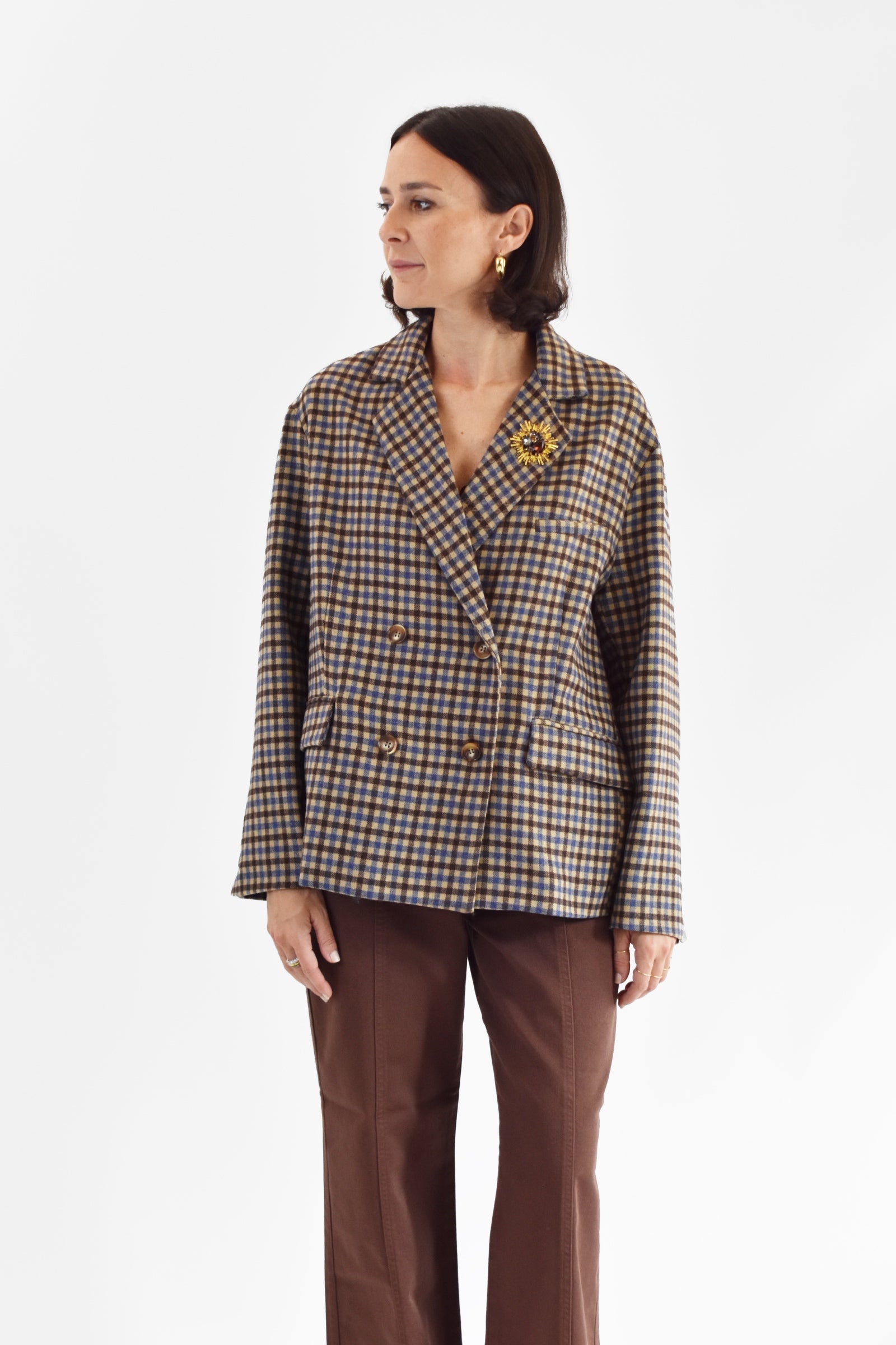 Giacca quadretti oversize