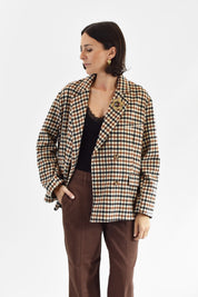 Giacca quadretti oversize