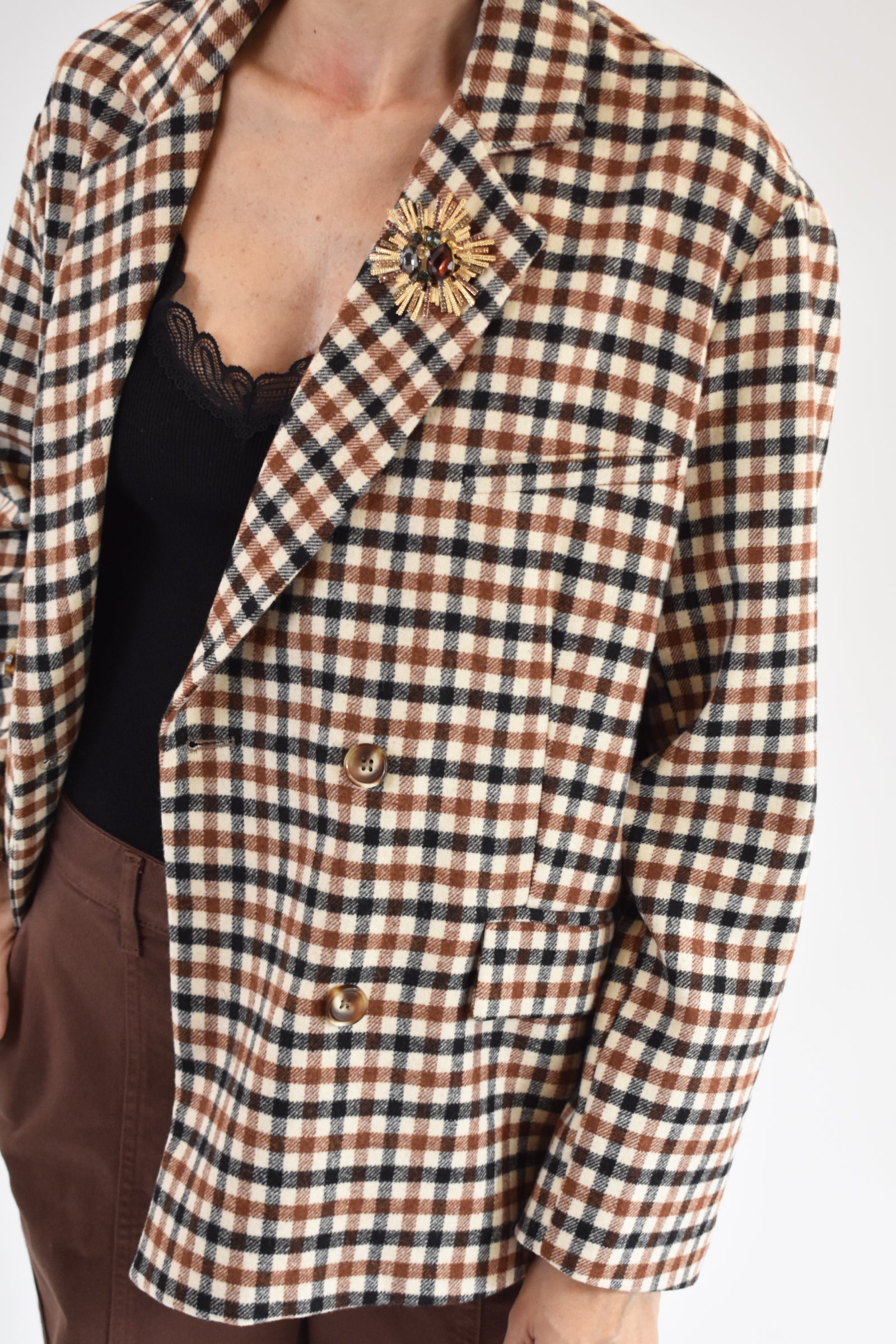 Giacca quadretti oversize