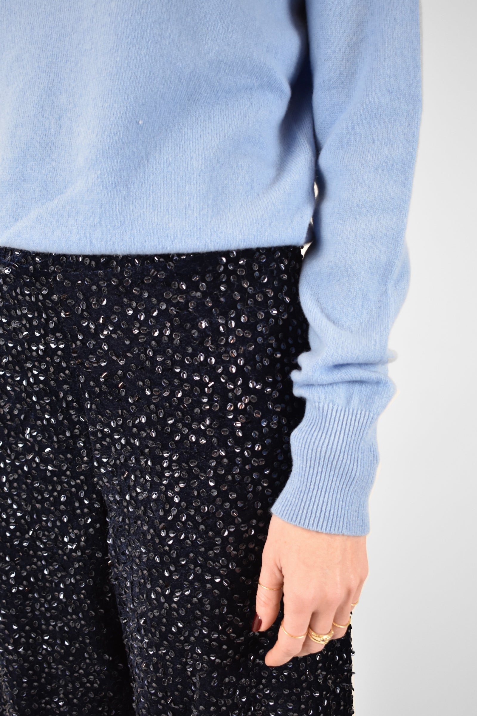 Pantalone ciniglia paillettes