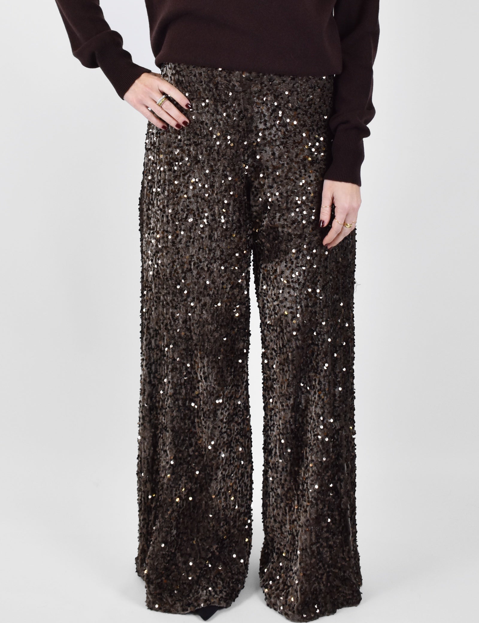 Pantalone ciniglia paillettes