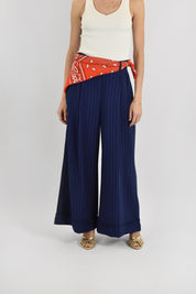 Pantalone ampio gessato