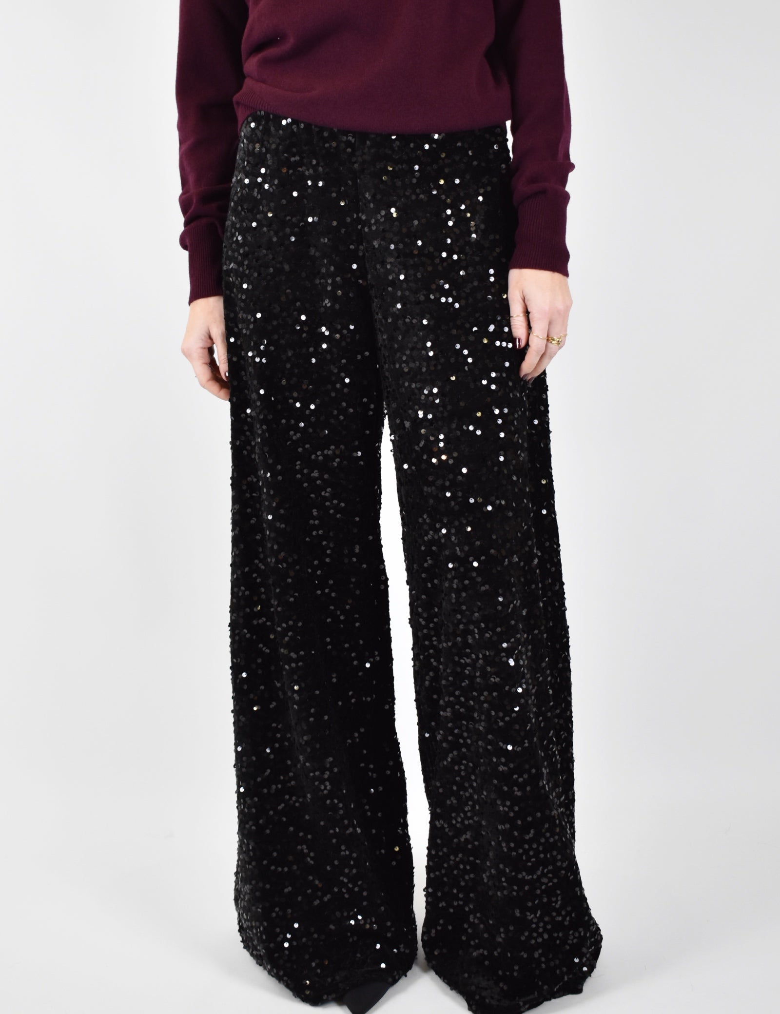 Pantalone ciniglia paillettes