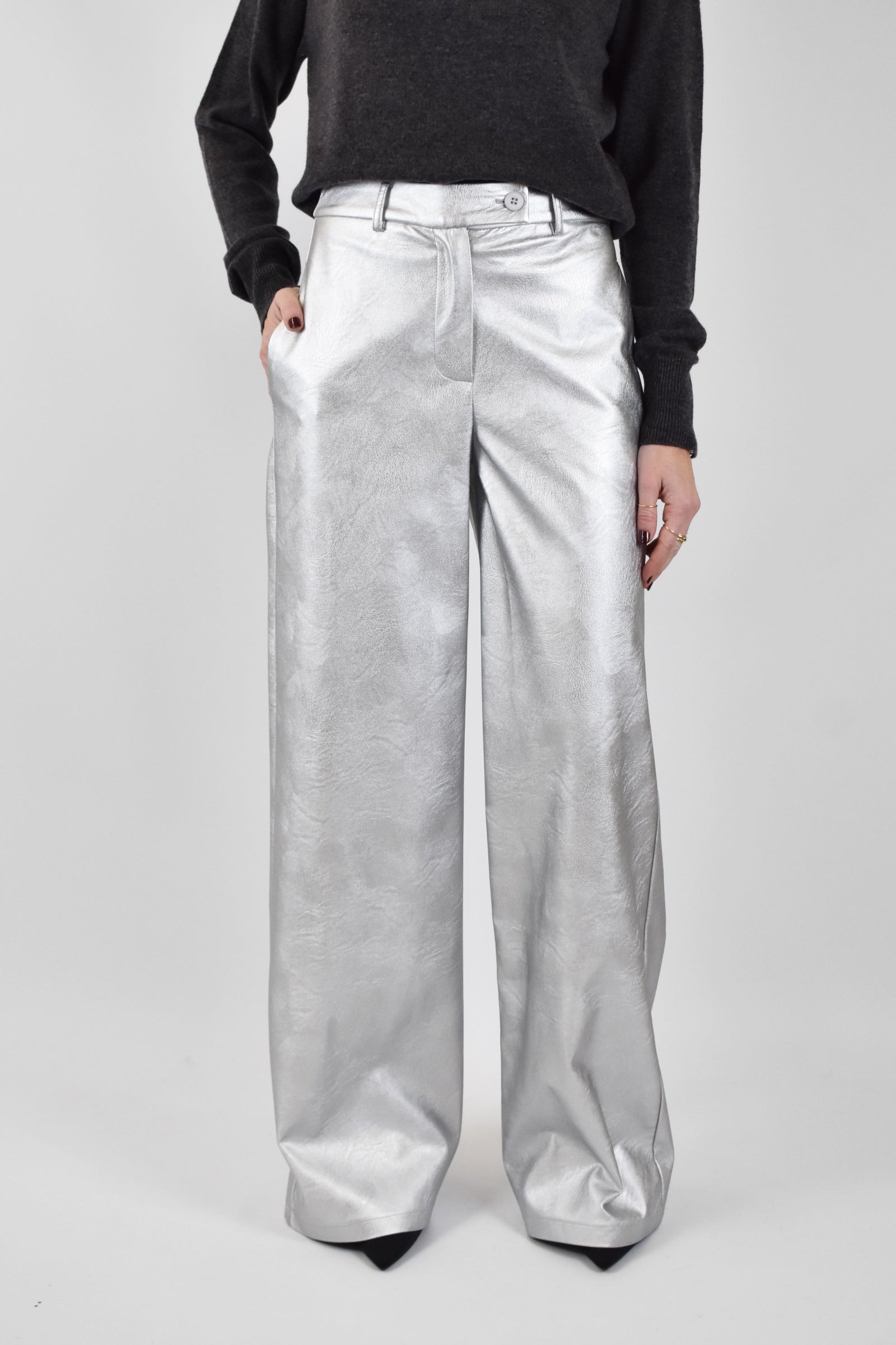 Pantalone ecopelle laminato