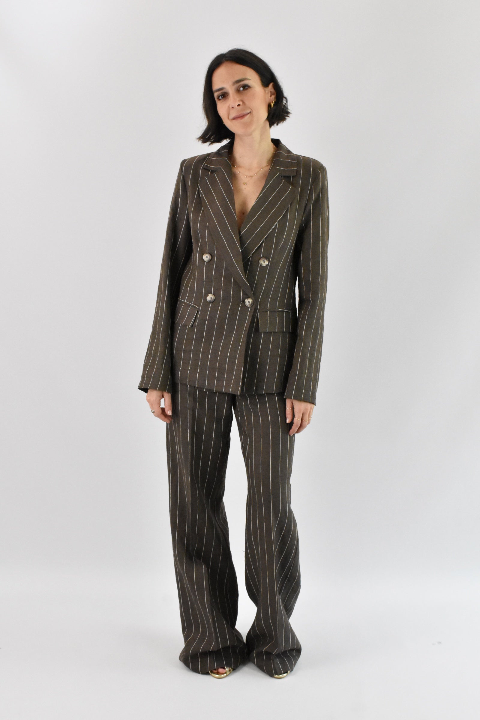 Pantalone palazzo gessato