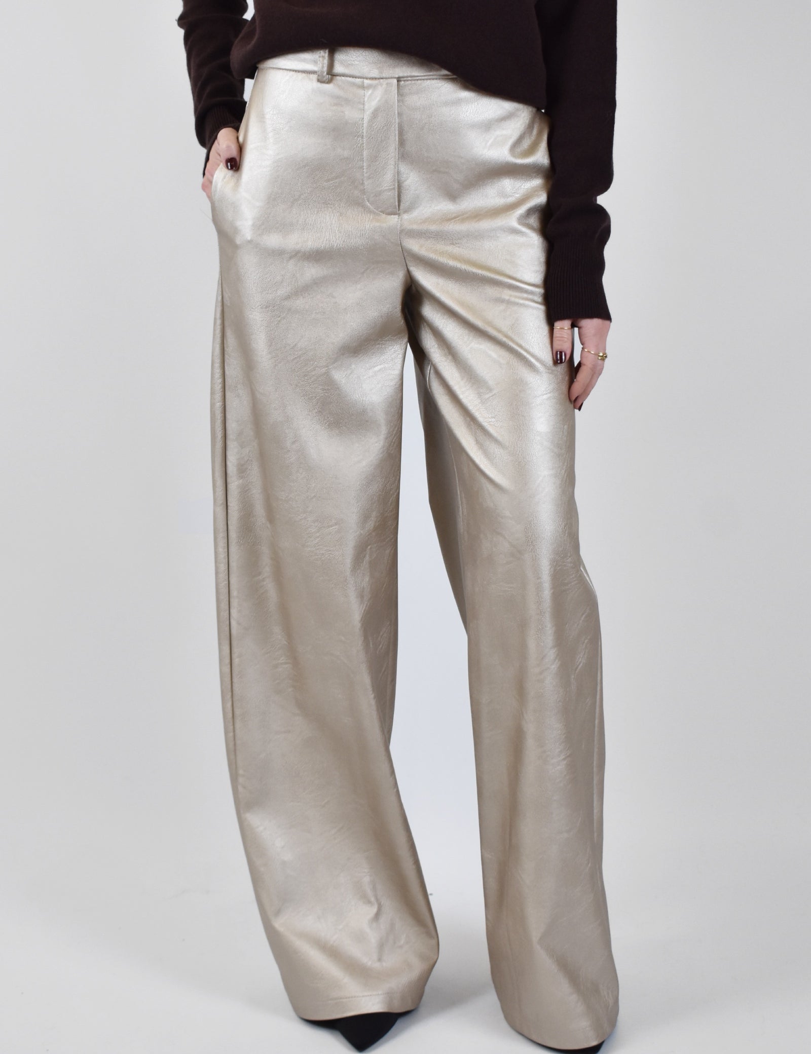 Pantalone ecopelle laminato