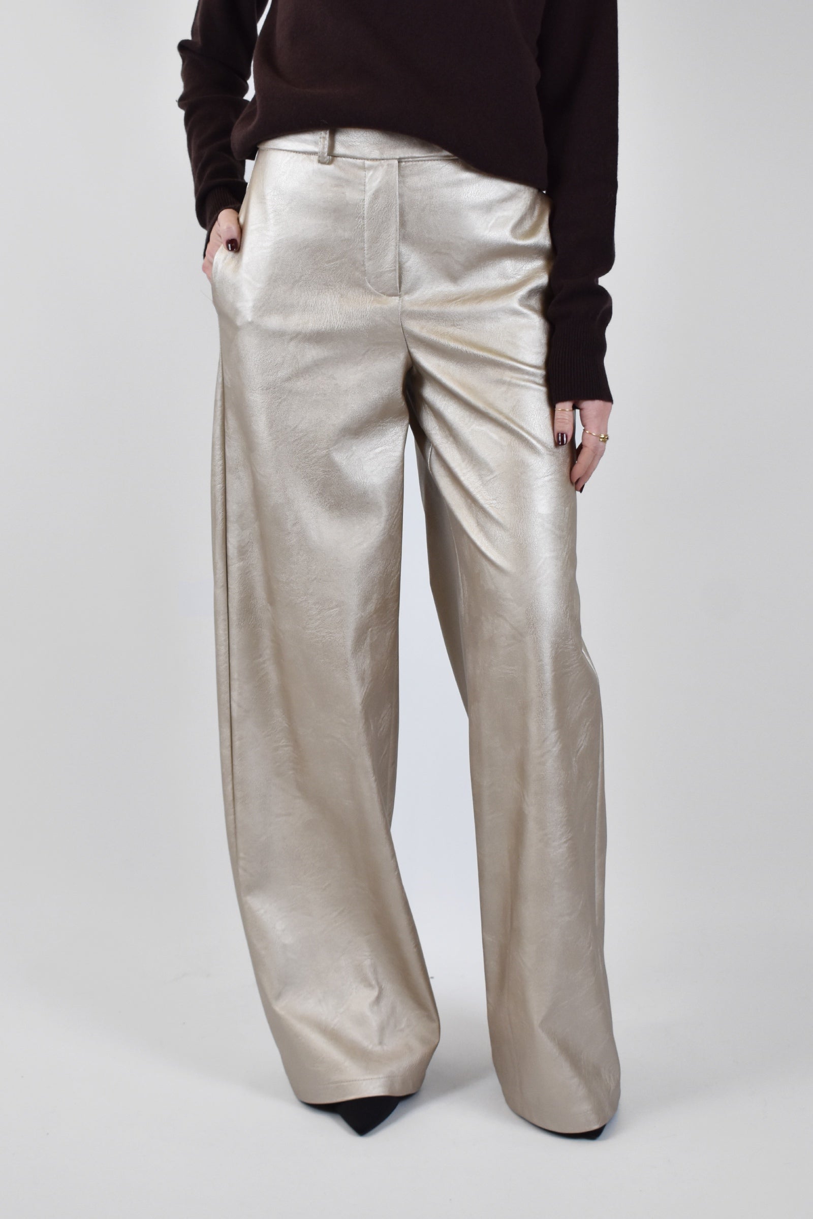 Pantalone ecopelle laminato