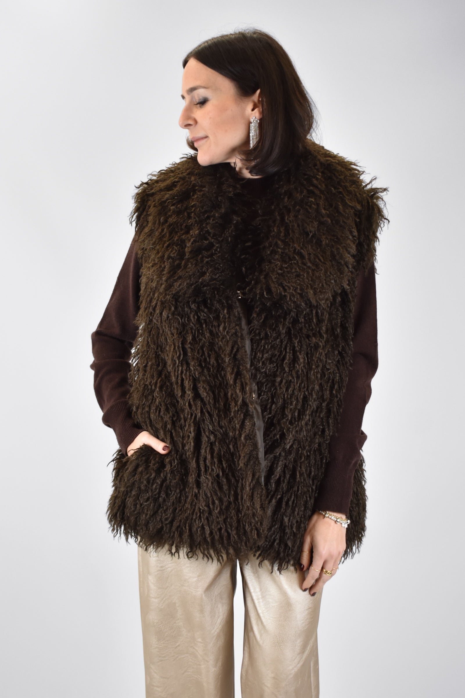 Gilet ecopelliccia mongolia