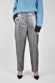 Pantalone carrot laminato