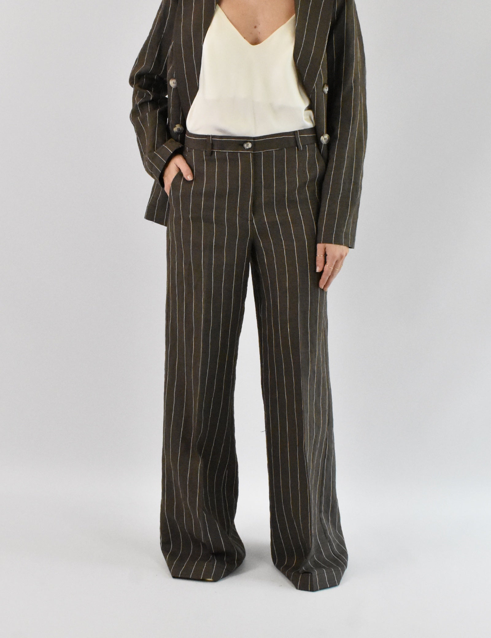 Pantalone palazzo gessato