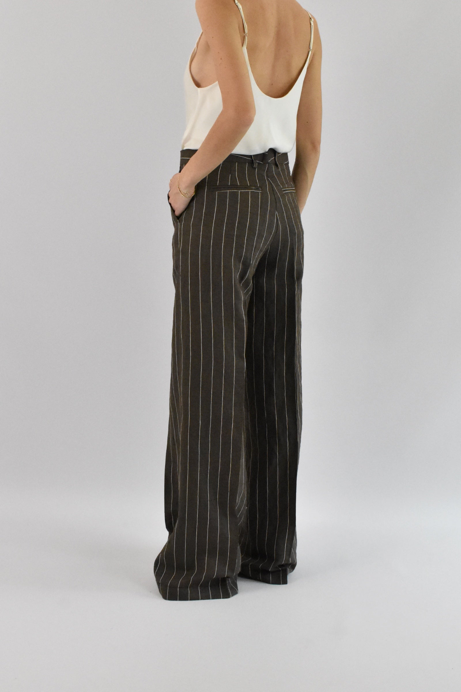 Pantalone palazzo gessato