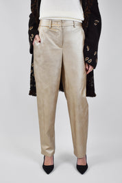 Pantalone carrot laminato