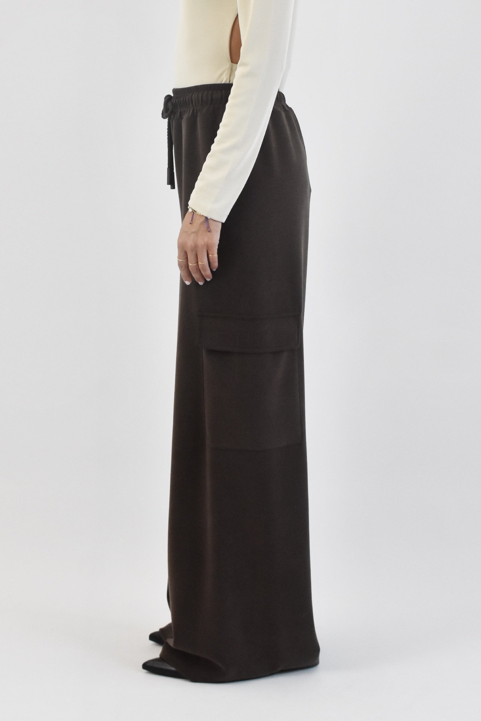 Pantalone cargo felpato