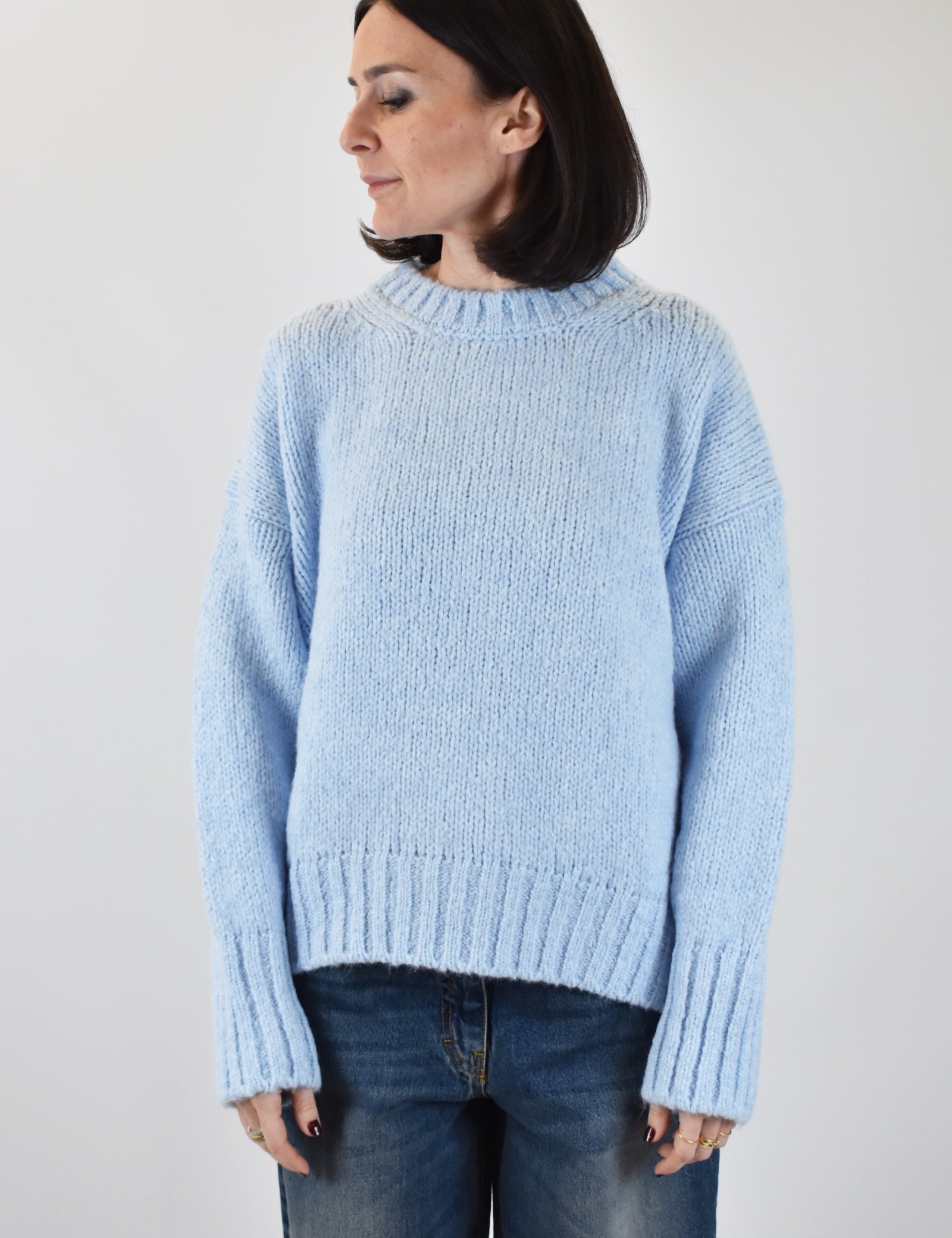 Maglia girocollo misto lana