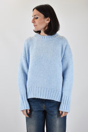 Maglia girocollo misto lana