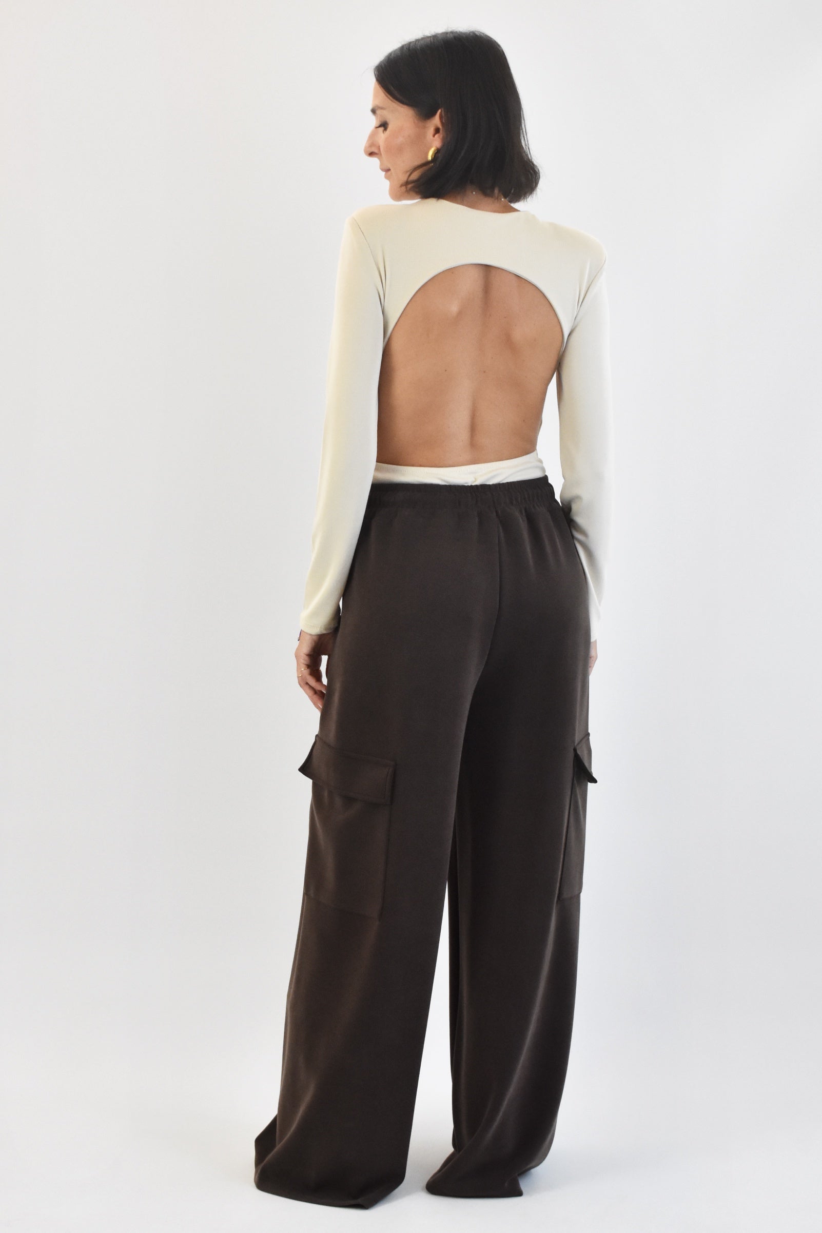 Pantalone cargo felpato