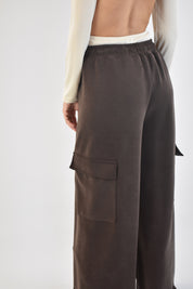 Pantalone cargo felpato