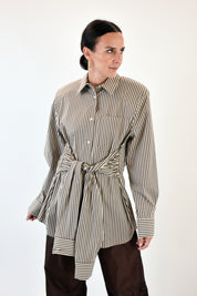 Camicia gessata doppia manica