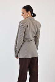 Camicia gessata doppia manica