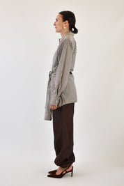 Camicia gessata doppia manica