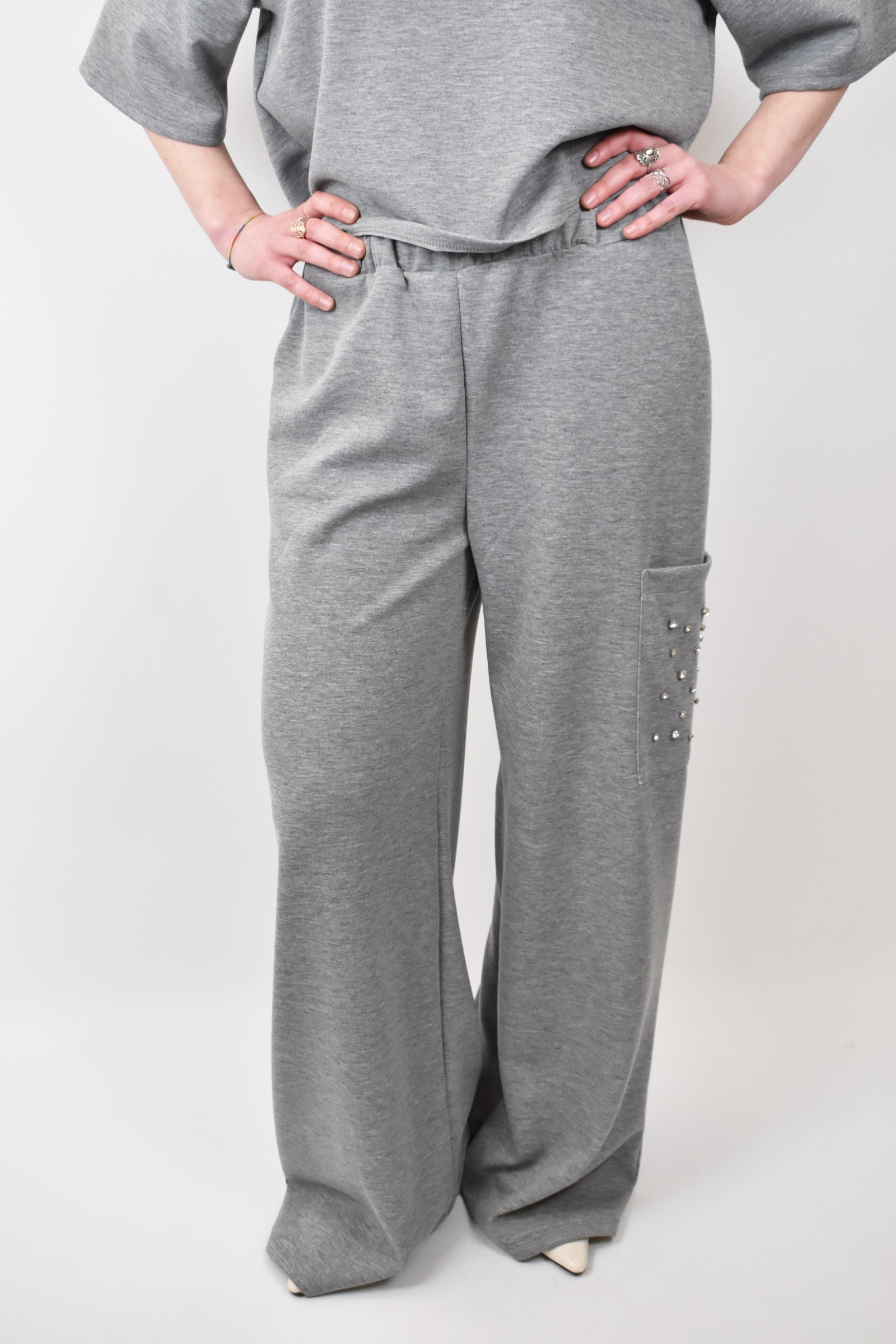 PAntalone in felpa con strass