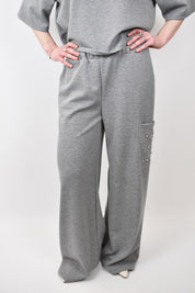PAntalone in felpa con strass