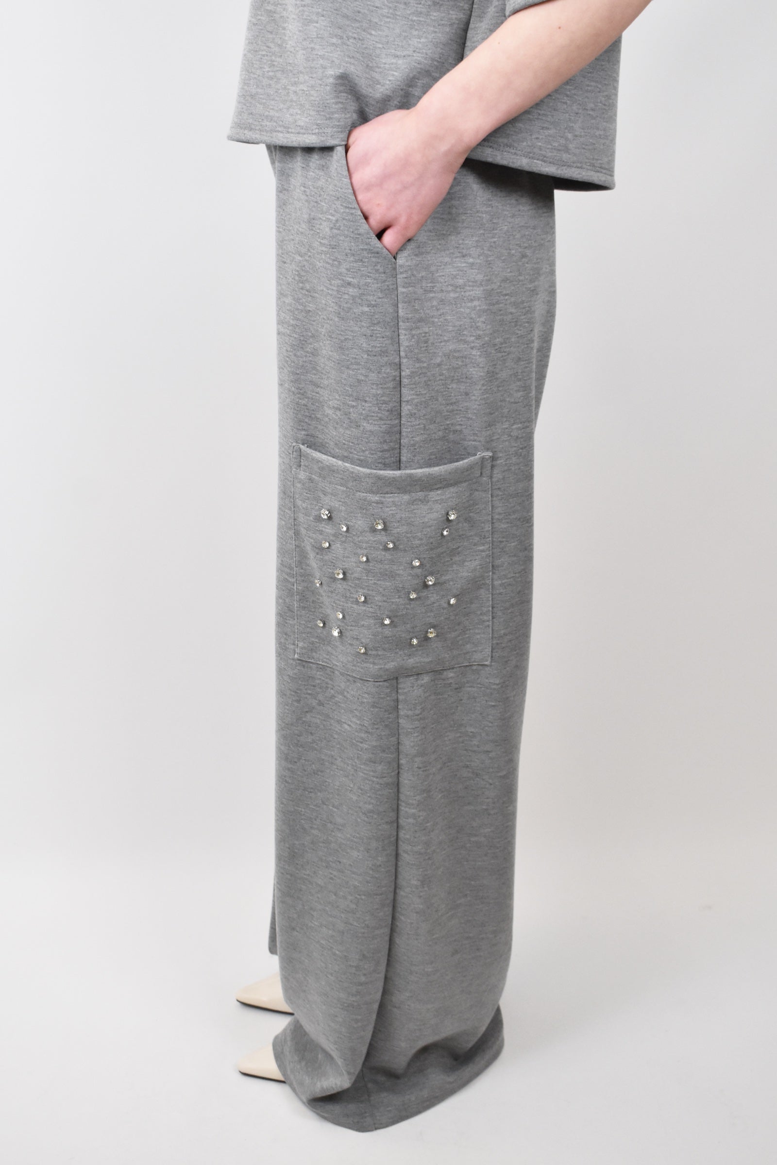 PAntalone in felpa con strass
