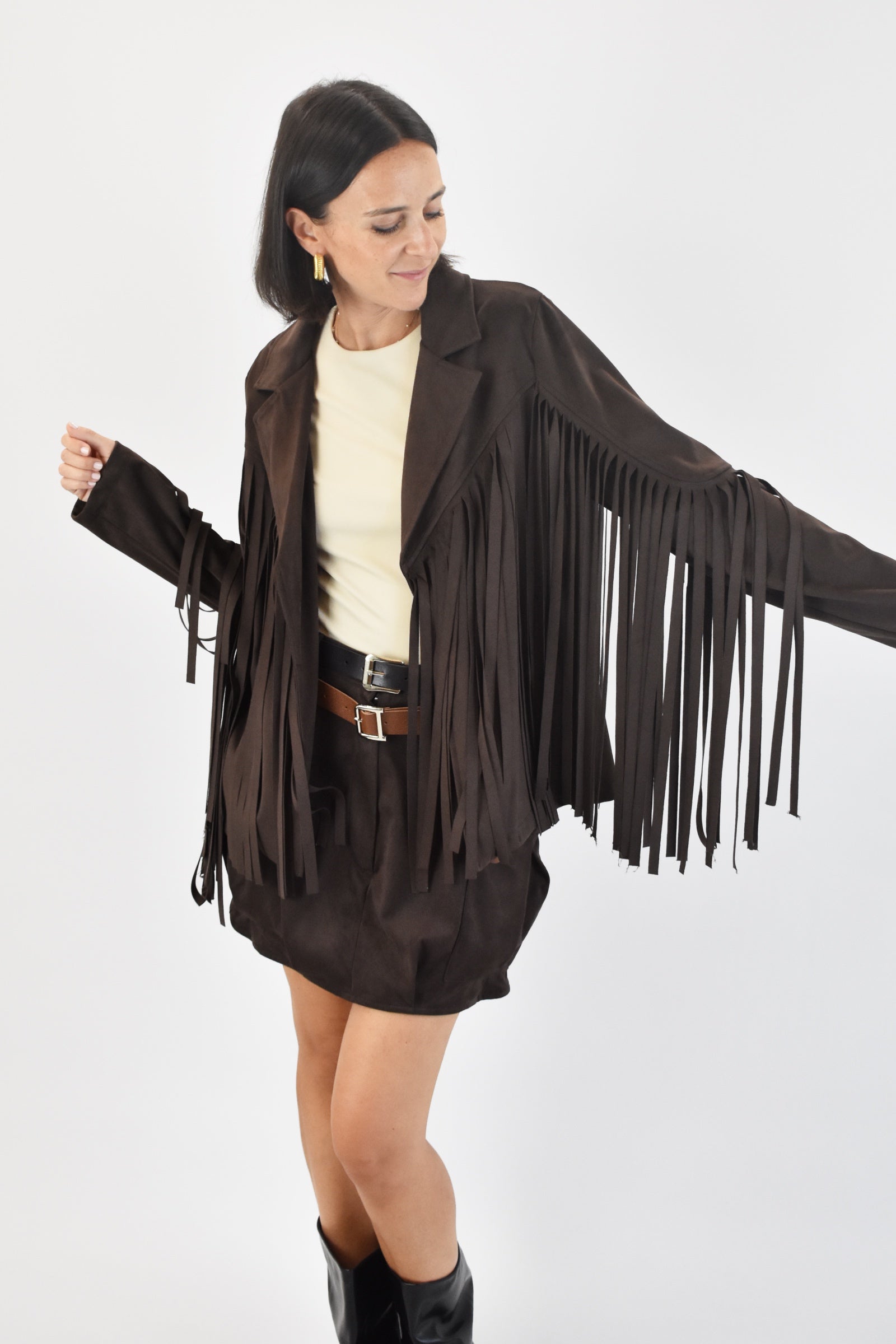 Giacca suede frange