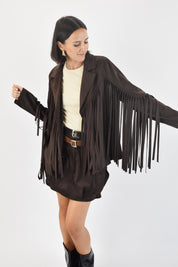 Giacca suede frange
