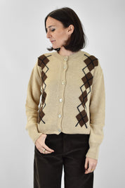 Maglia rombi misto cashmere