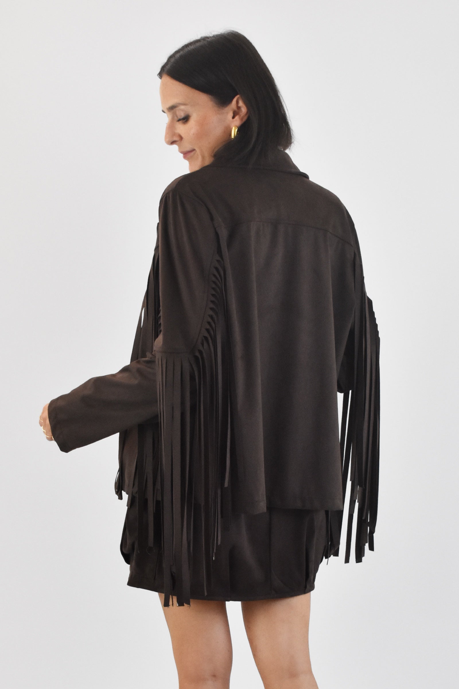 Giacca suede frange
