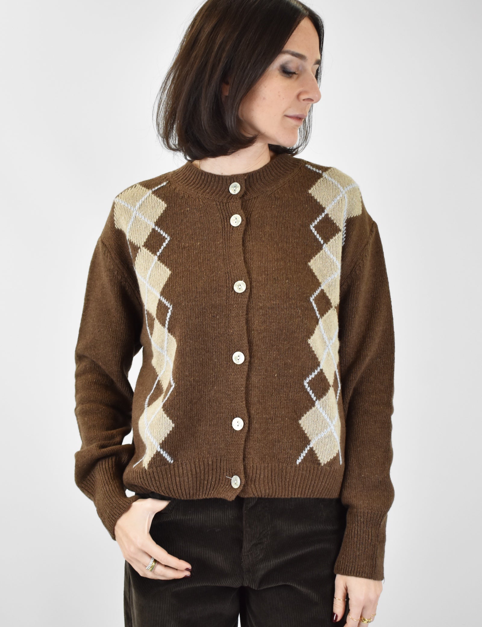 Maglia rombi misto cashmere