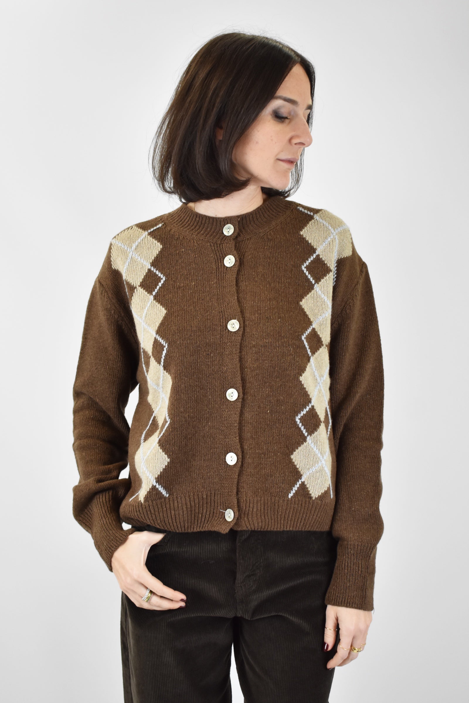 Maglia rombi misto cashmere