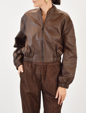 Bomber crop ecopelle