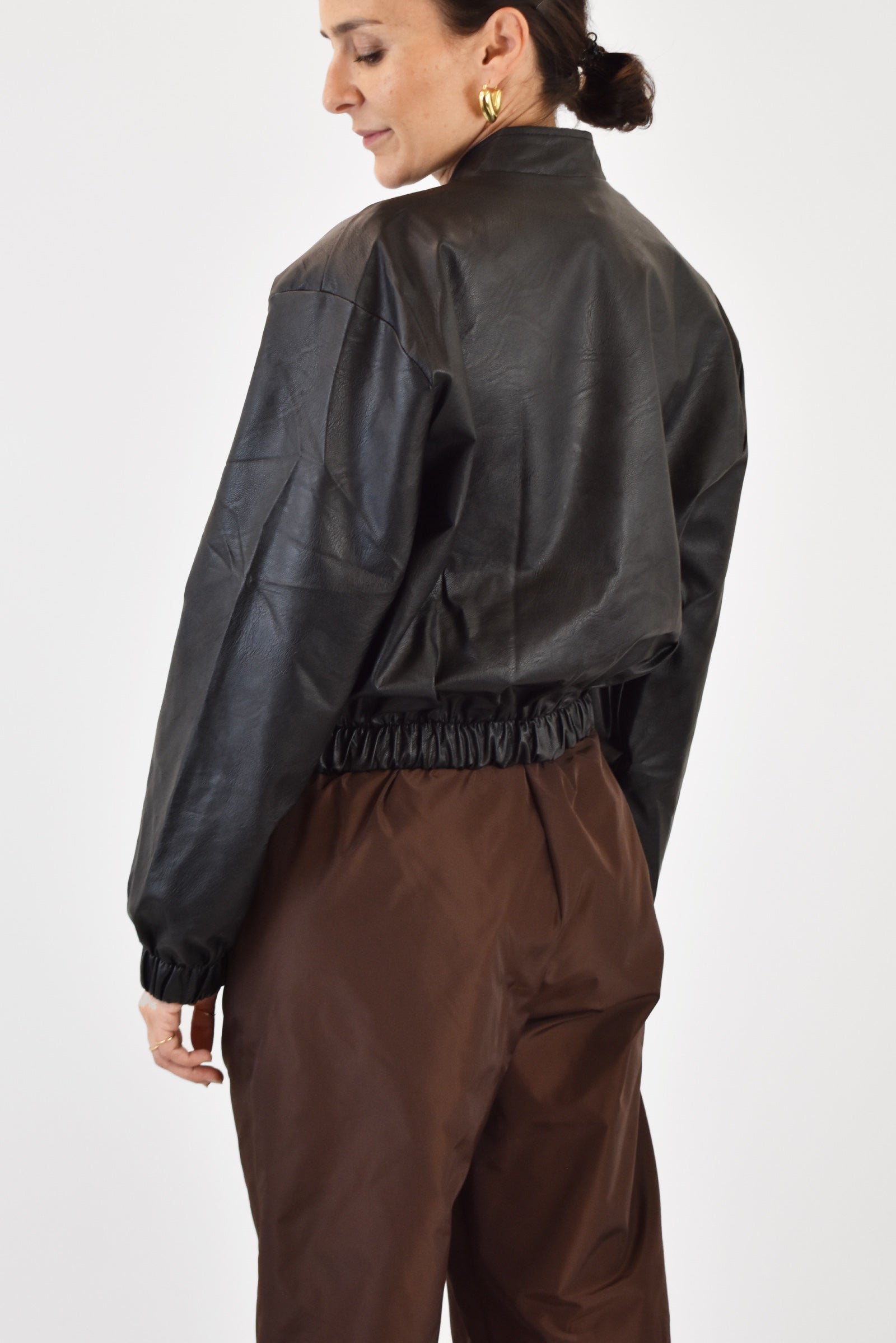 Bomber crop ecopelle