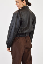 Bomber crop ecopelle