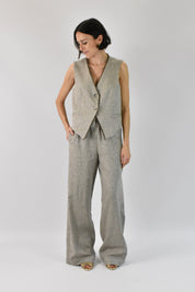 Pantalone coulisse misto lino