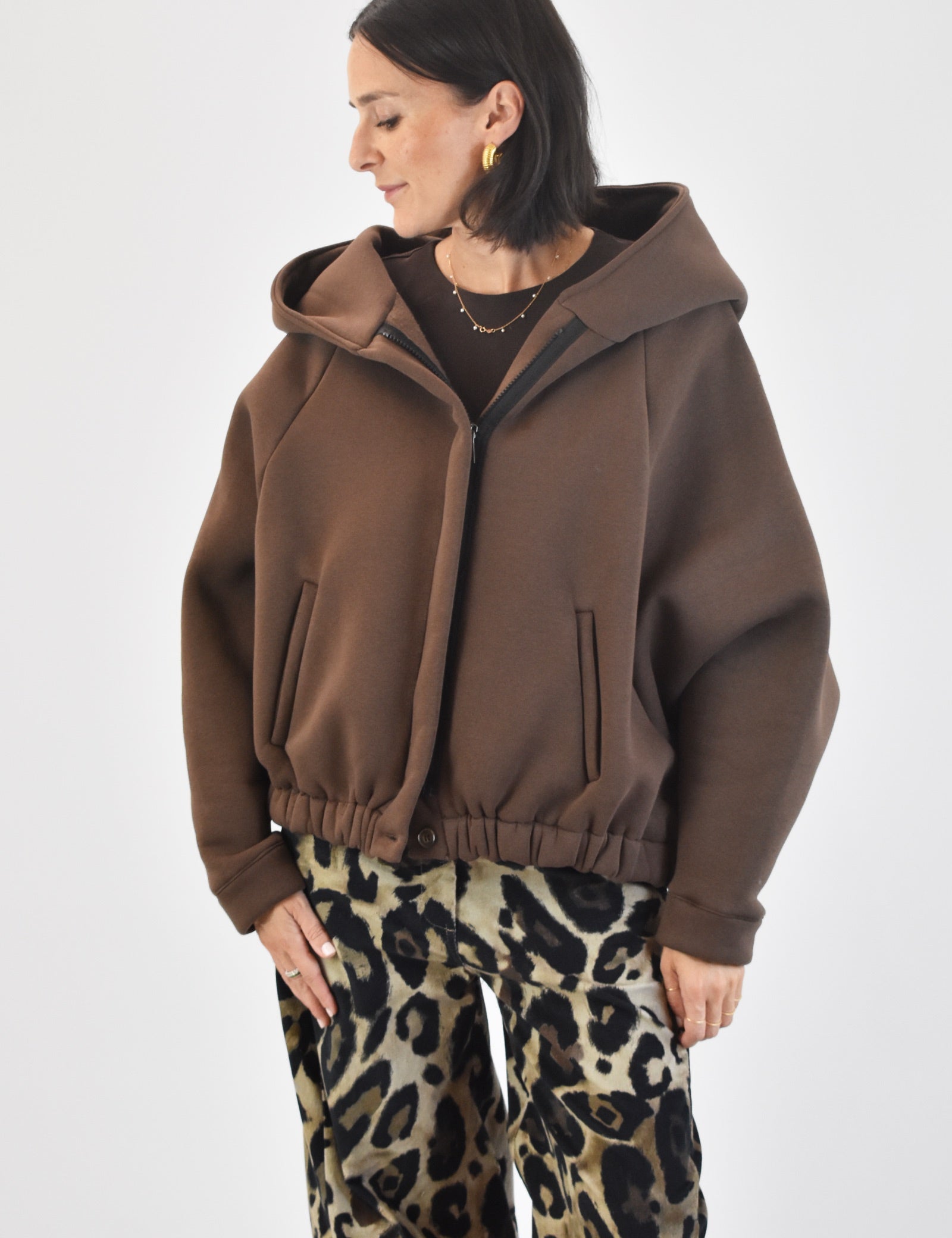 Bomber felpone cappuccio