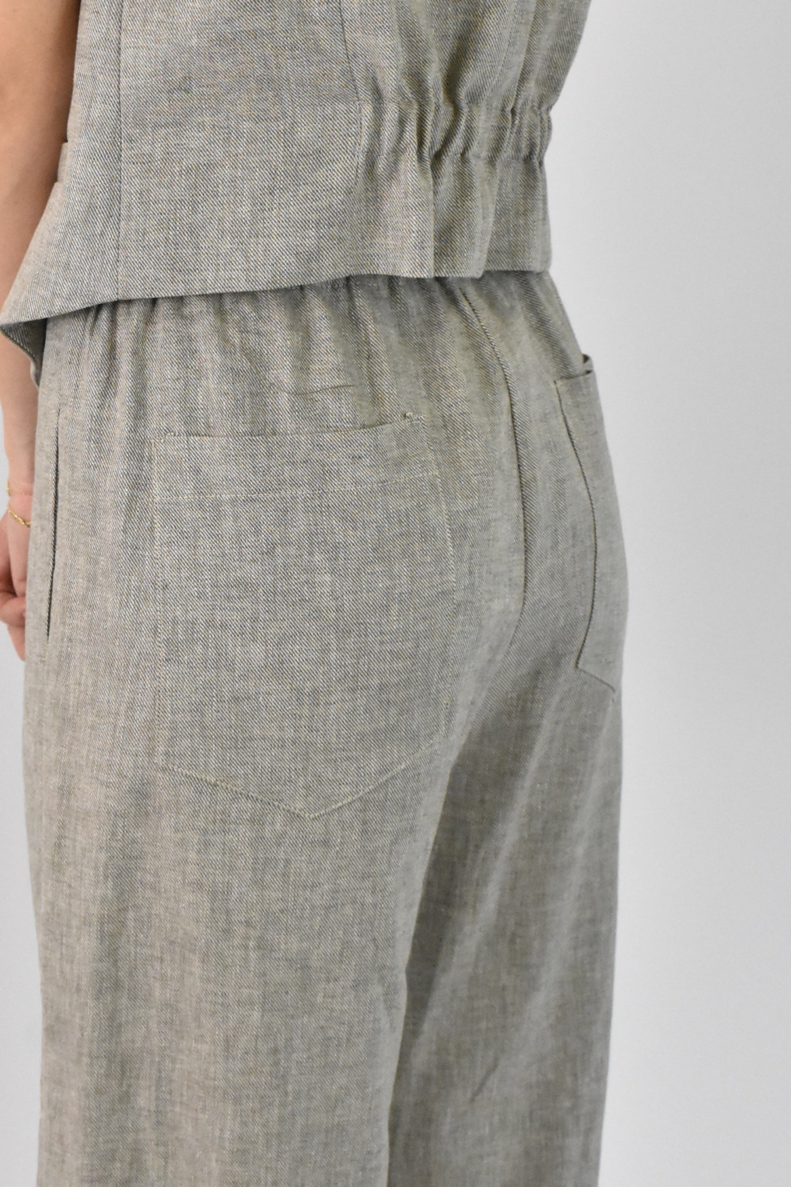 Pantalone coulisse misto lino
