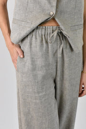 Pantalone coulisse misto lino