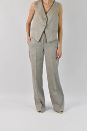 Pantalone palazzo misto lino