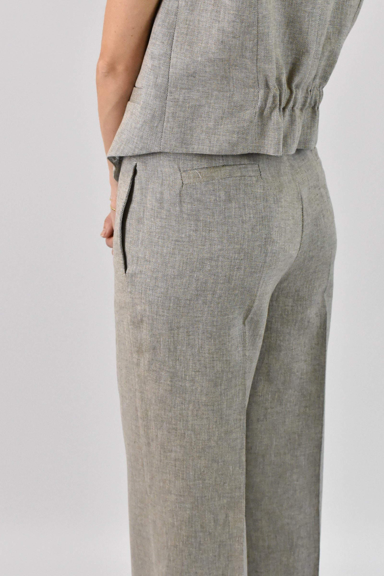 Pantalone palazzo misto lino