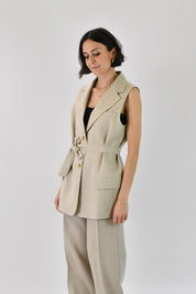 Gilet oversize lino