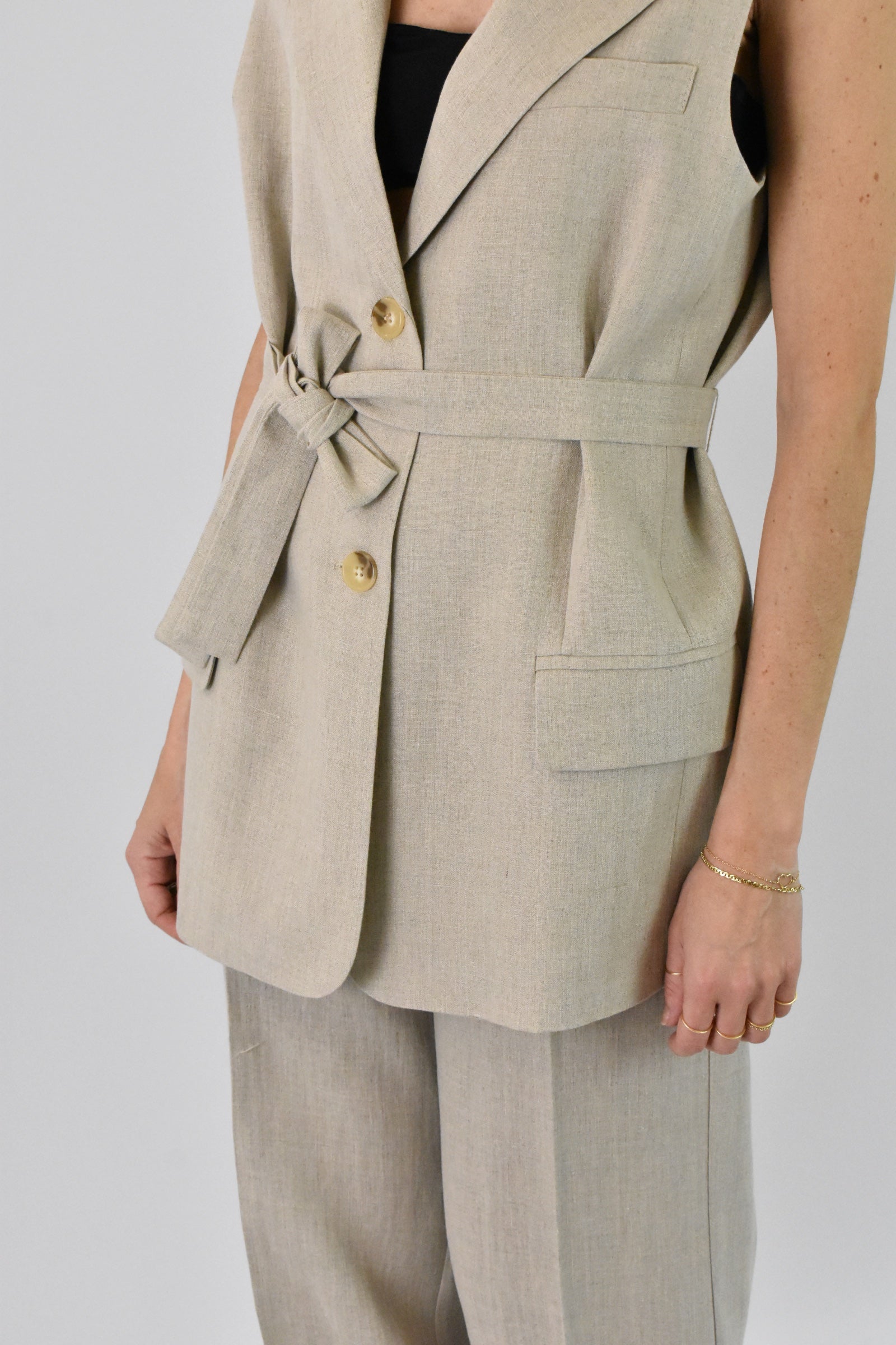 Gilet oversize lino
