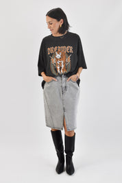 Gonna denim spacco