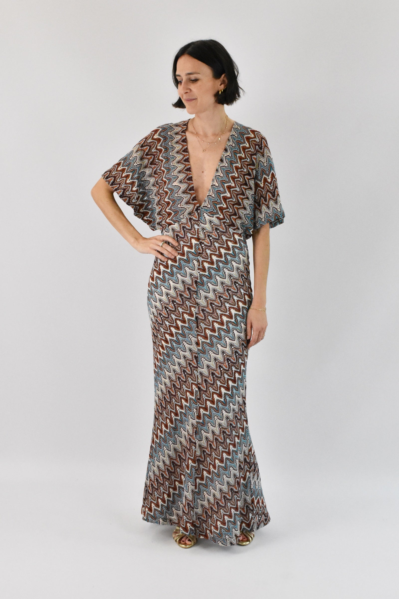 Abito lungo fantasia crochet