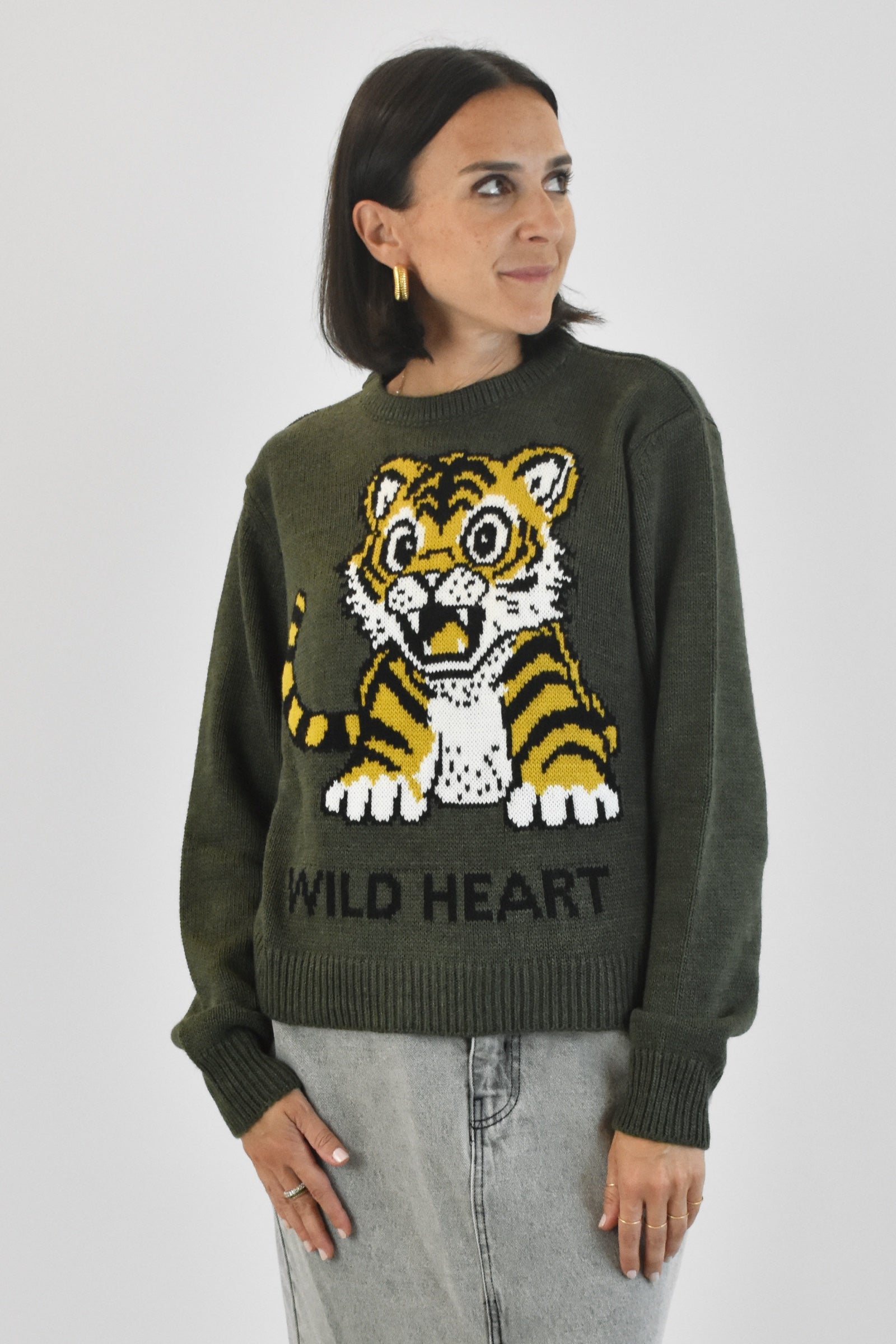 Maglia intarsio tigre