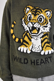 Maglia intarsio tigre