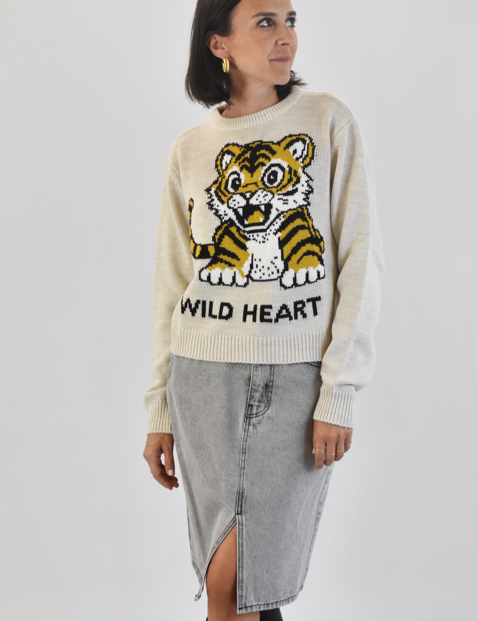 Maglia intarsio tigre
